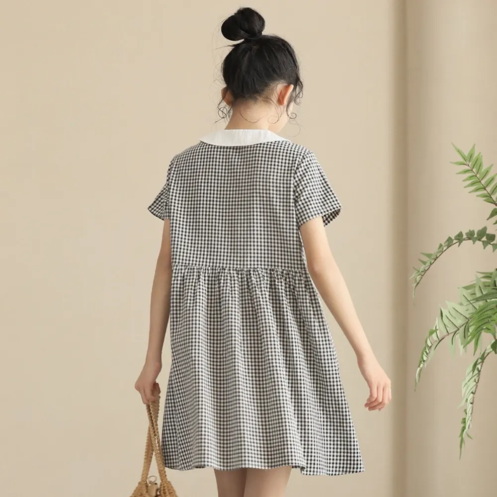 日系 精致黑白格连衣裙 Chic Gingham Dolly Dress
