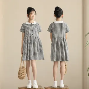 日系 精致黑白格连衣裙 Chic Gingham Dolly Dress