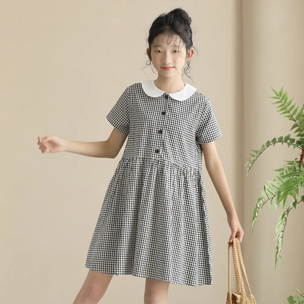 日系 精致黑白格连衣裙 Chic Gingham Dolly Dress