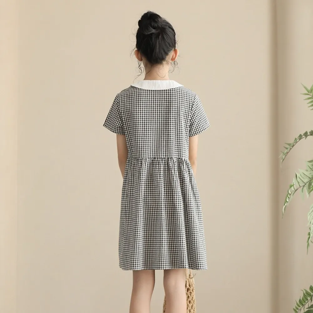 日系 精致黑白格连衣裙 Chic Gingham Dolly Dress