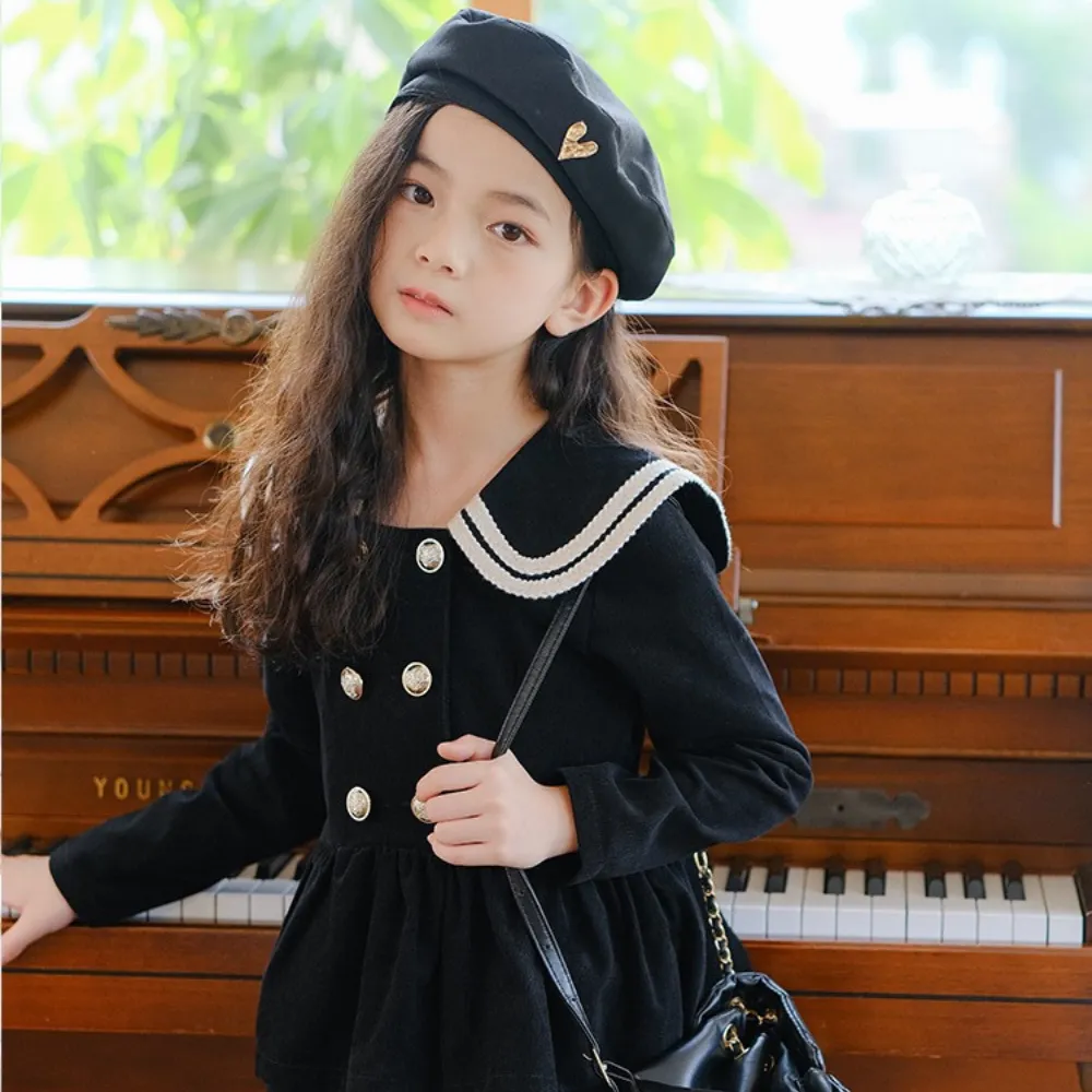 海军领公主裙 Corduroy Navy Collar Princess Dress