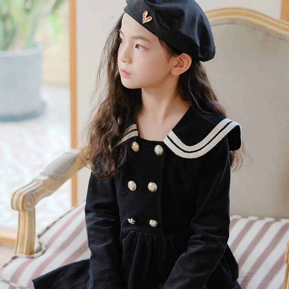 海军领公主裙 Corduroy Navy Collar Princess Dress