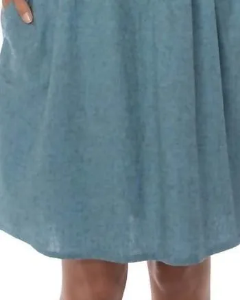 3/4 Sleeve Button Dress in Poolside | Poolside