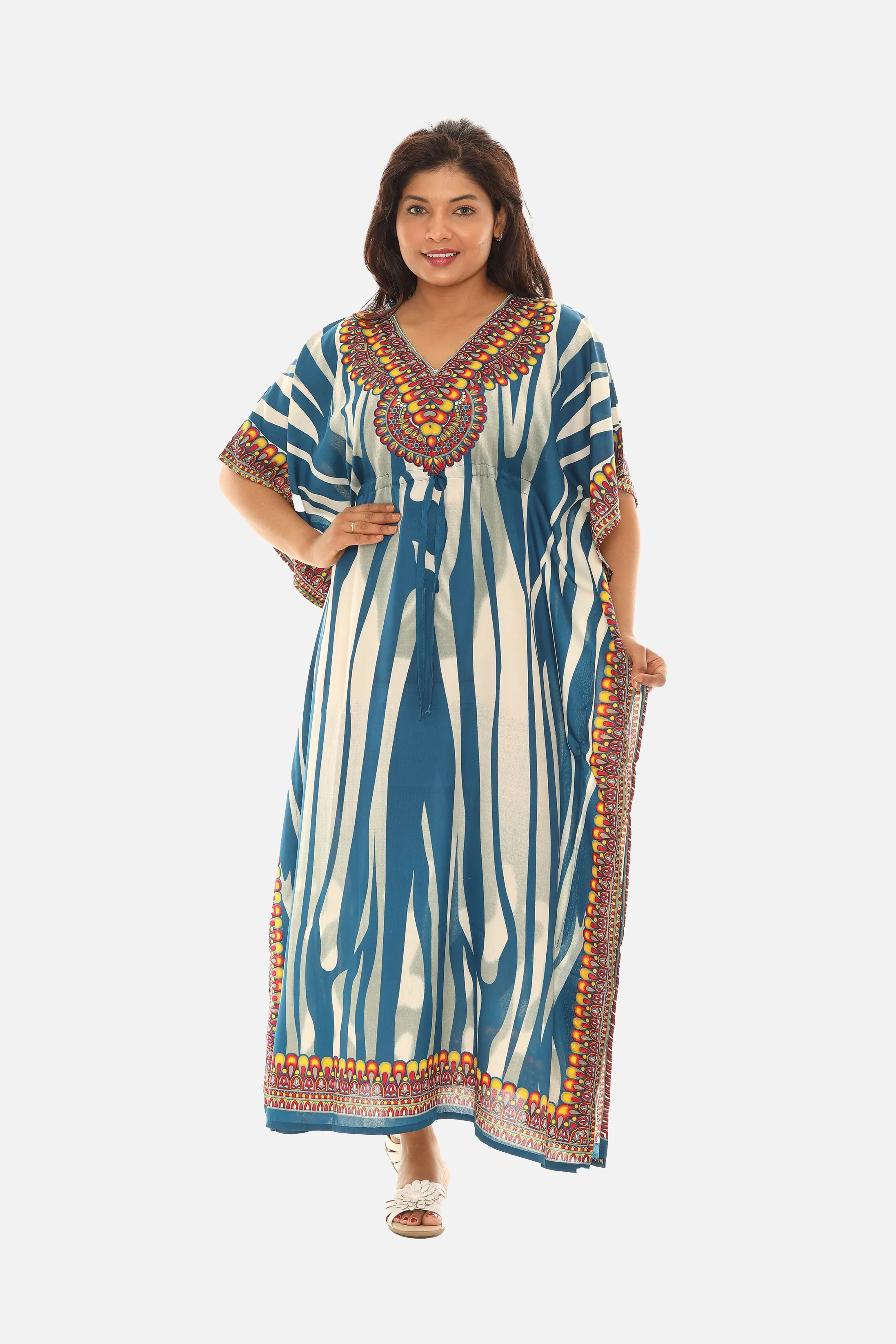 Abstract Animal Stripe Caftan