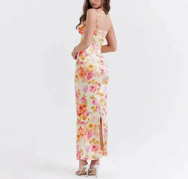 Amozae-Christmas Outfits New Year's Eve Dress Night Out Club Dresses cute winter outfits Aliviana Floral Maxi Dress