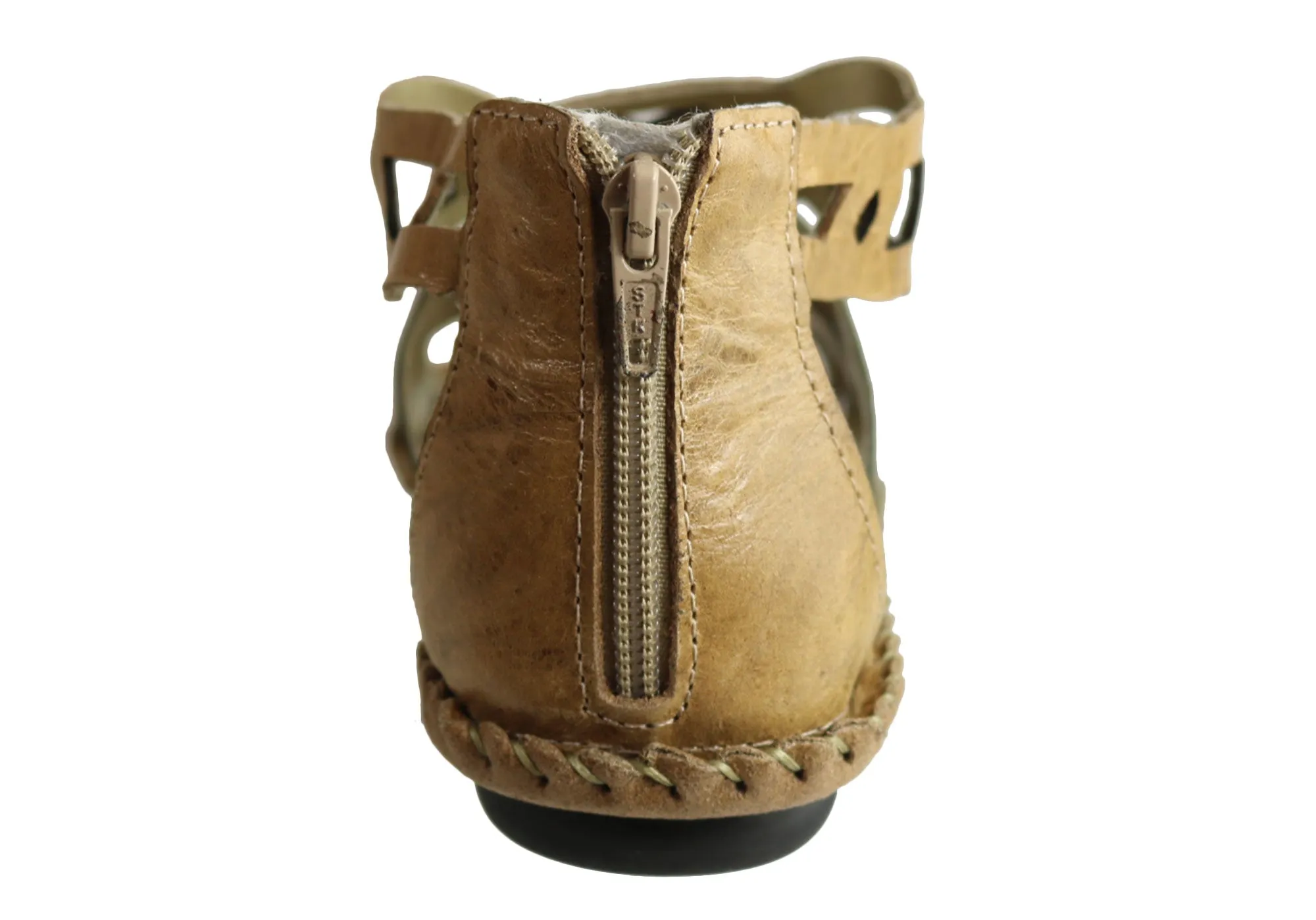 Andacco Betti Womens Comfort Flat Leather Sandals Made In Brazil