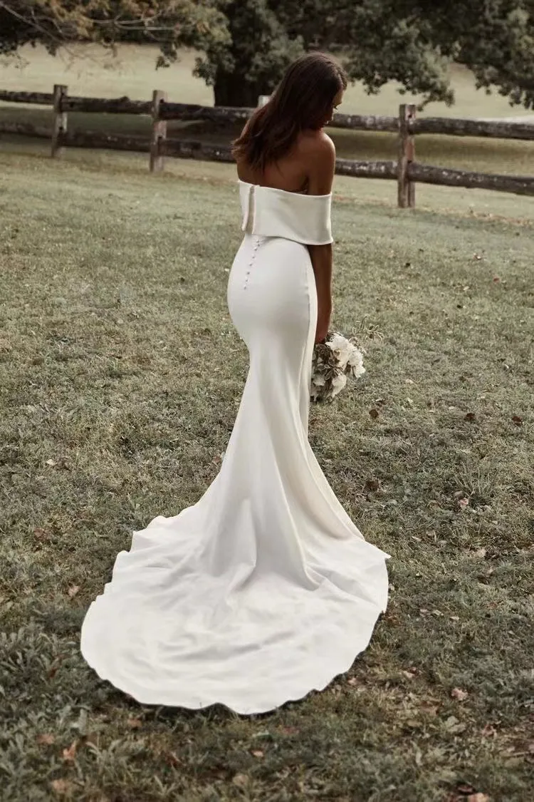 Bateau Wedding Dresses Bridal Gown Mermaid