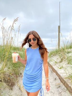 Blue Crush Ruched Tank Dress