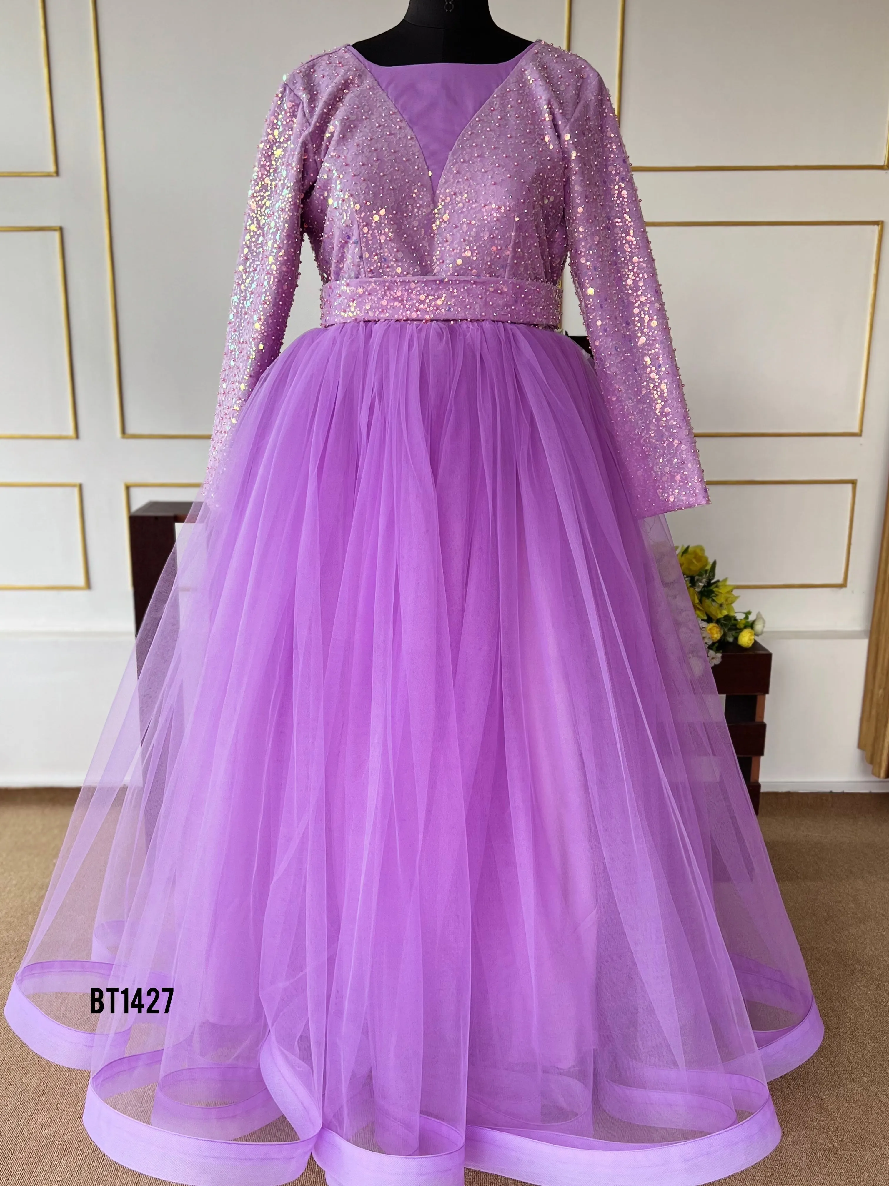 BT1427 Glittering Lilac Duo - Sparkling Mother & Child Elegance