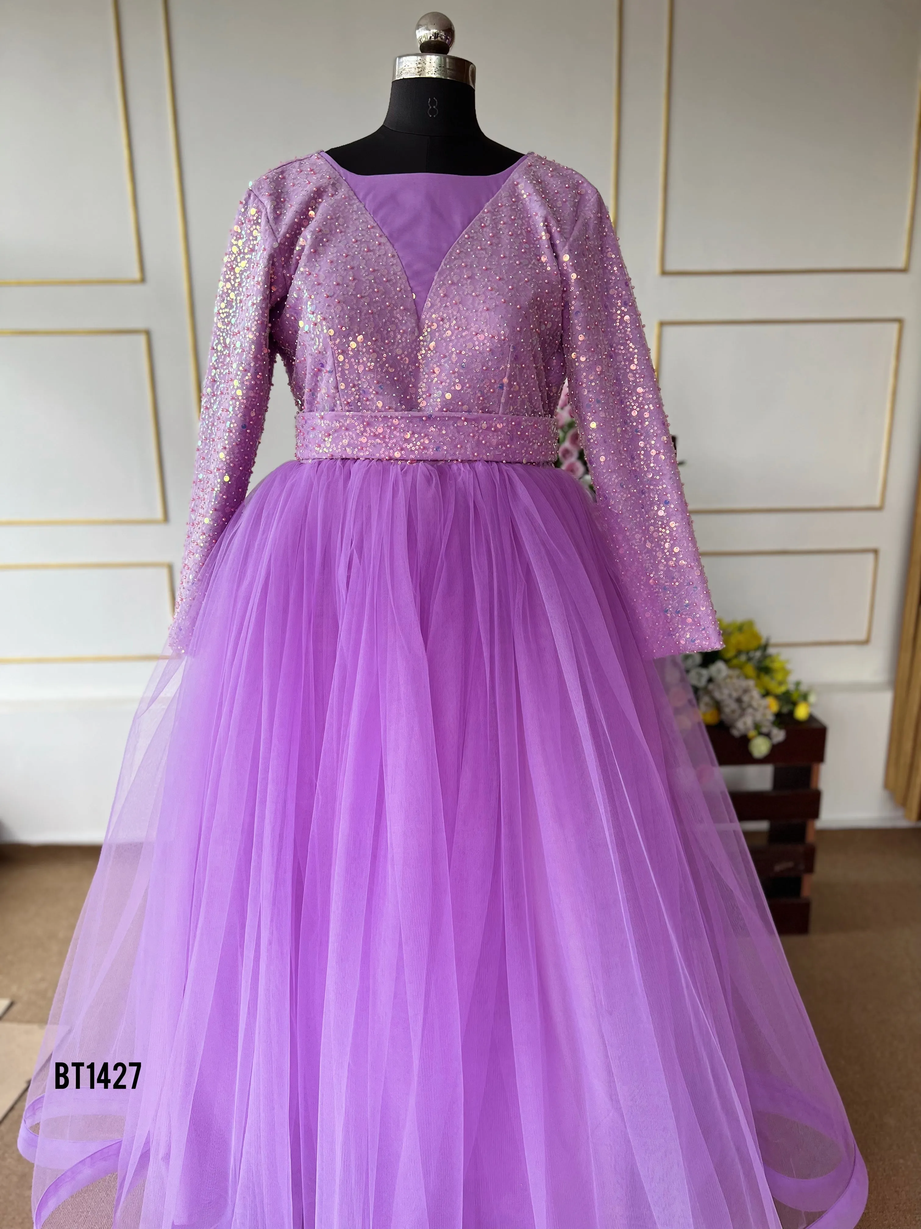 BT1427 Glittering Lilac Duo - Sparkling Mother & Child Elegance