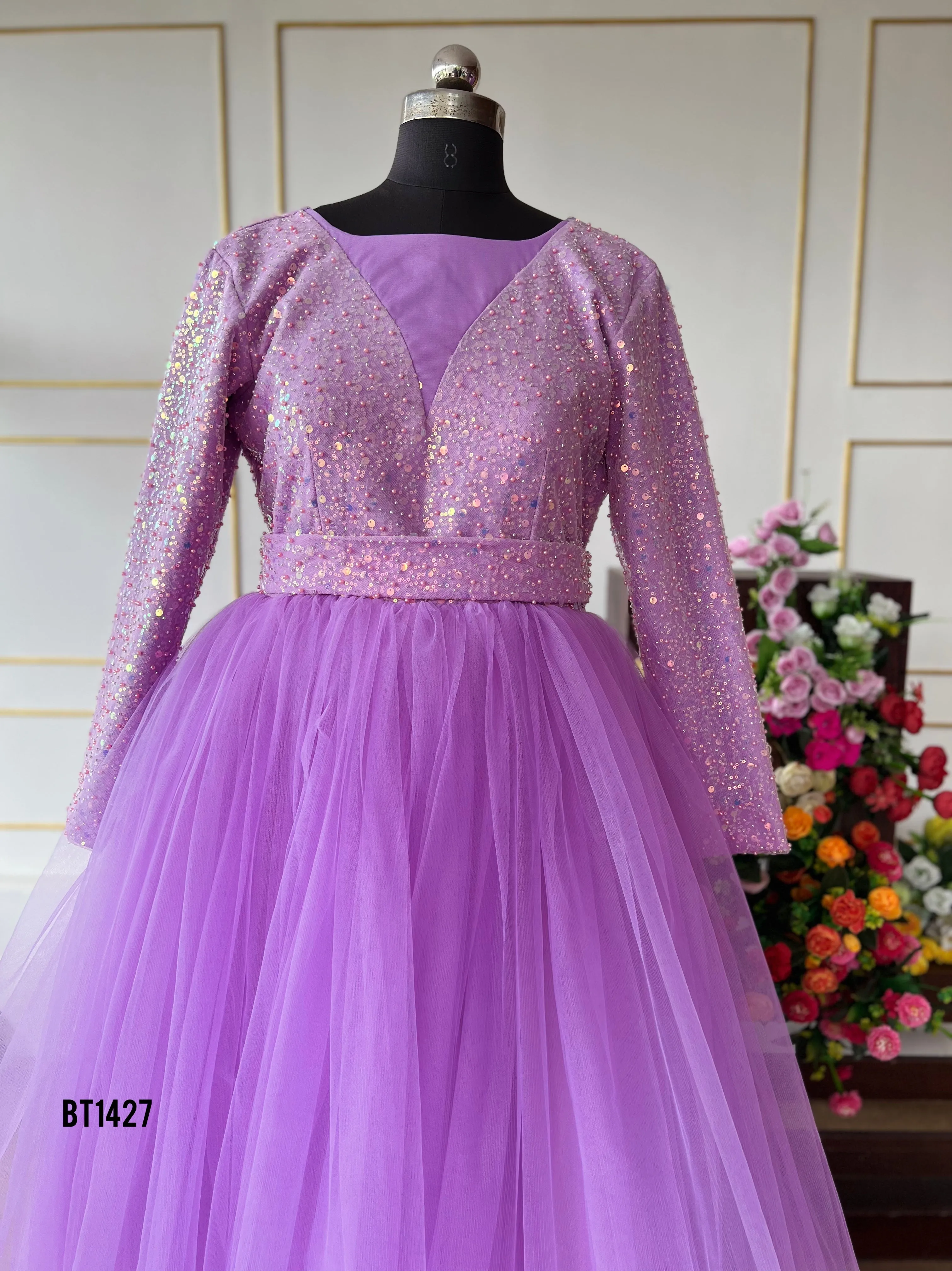 BT1427 Glittering Lilac Duo - Sparkling Mother & Child Elegance