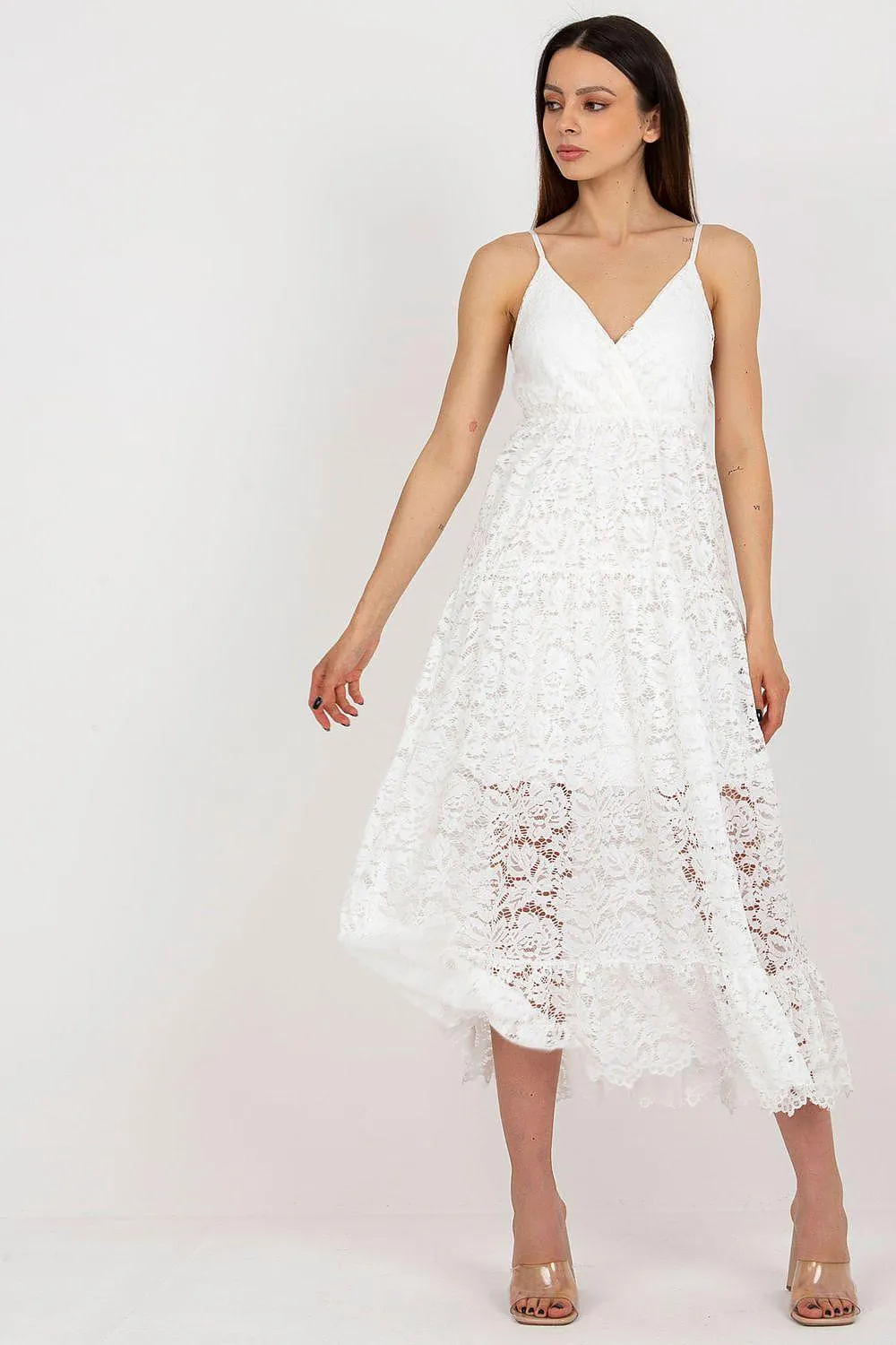 Charming Lace Daydress with Sweetheart Neckline - Embrace Elegance and Style