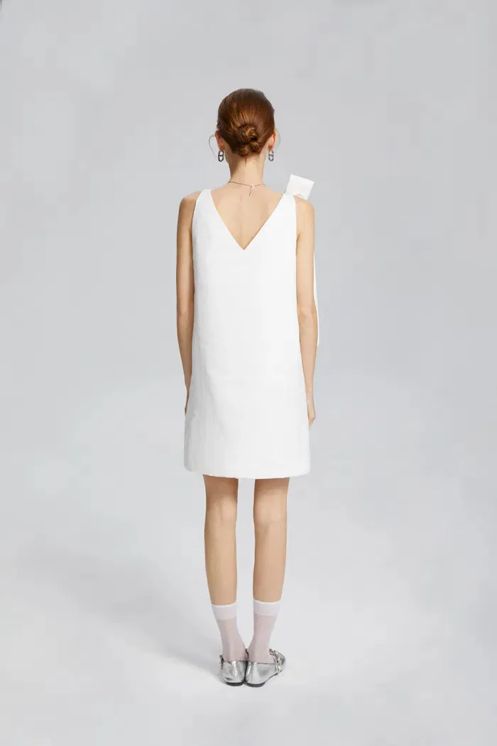 Christine Bow Tie Dress in Viscose Blend