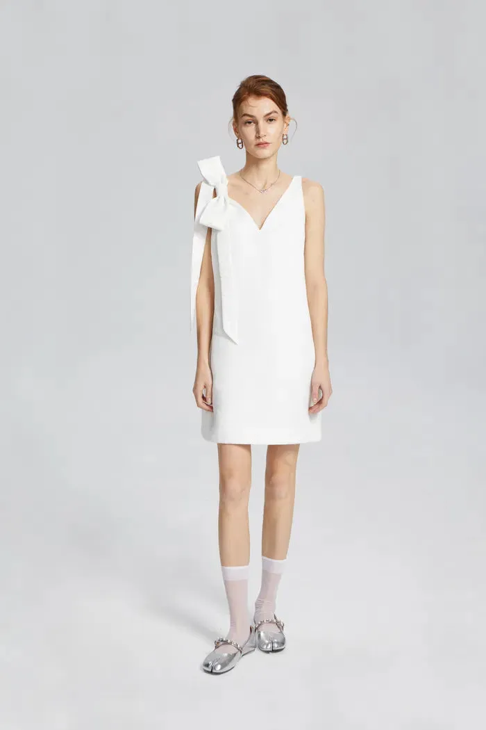 Christine Bow Tie Dress in Viscose Blend
