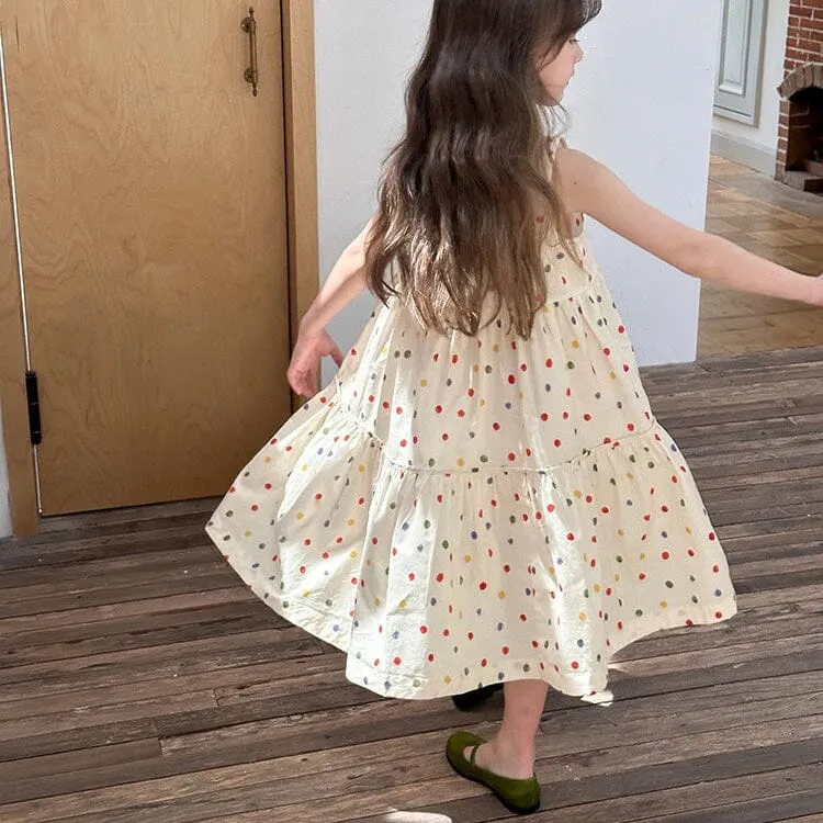 Colorful Polka Dot Sleeveless Dress