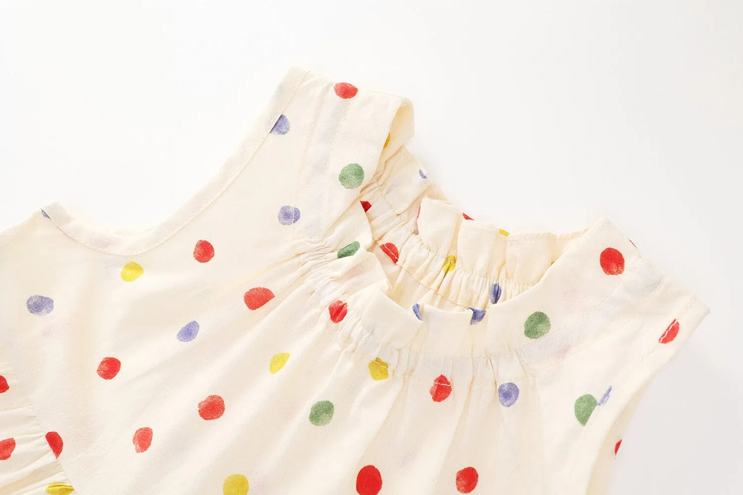 Colorful Polka Dot Sleeveless Dress