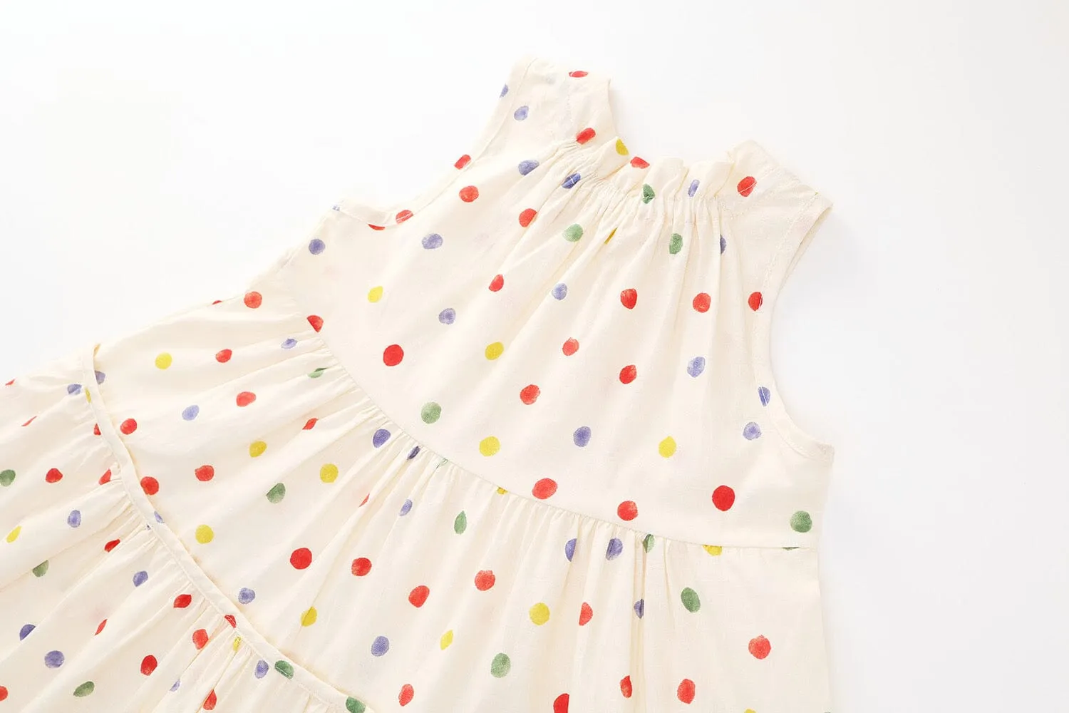 Colorful Polka Dot Sleeveless Dress