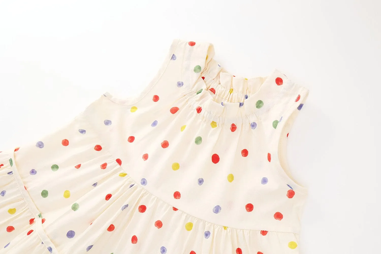 Colorful Polka Dot Sleeveless Dress