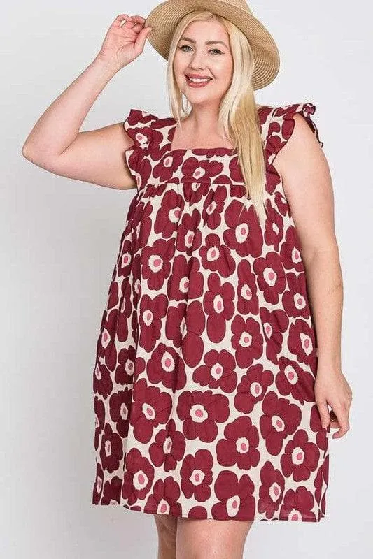 Daisy Print Baby Doll Dress