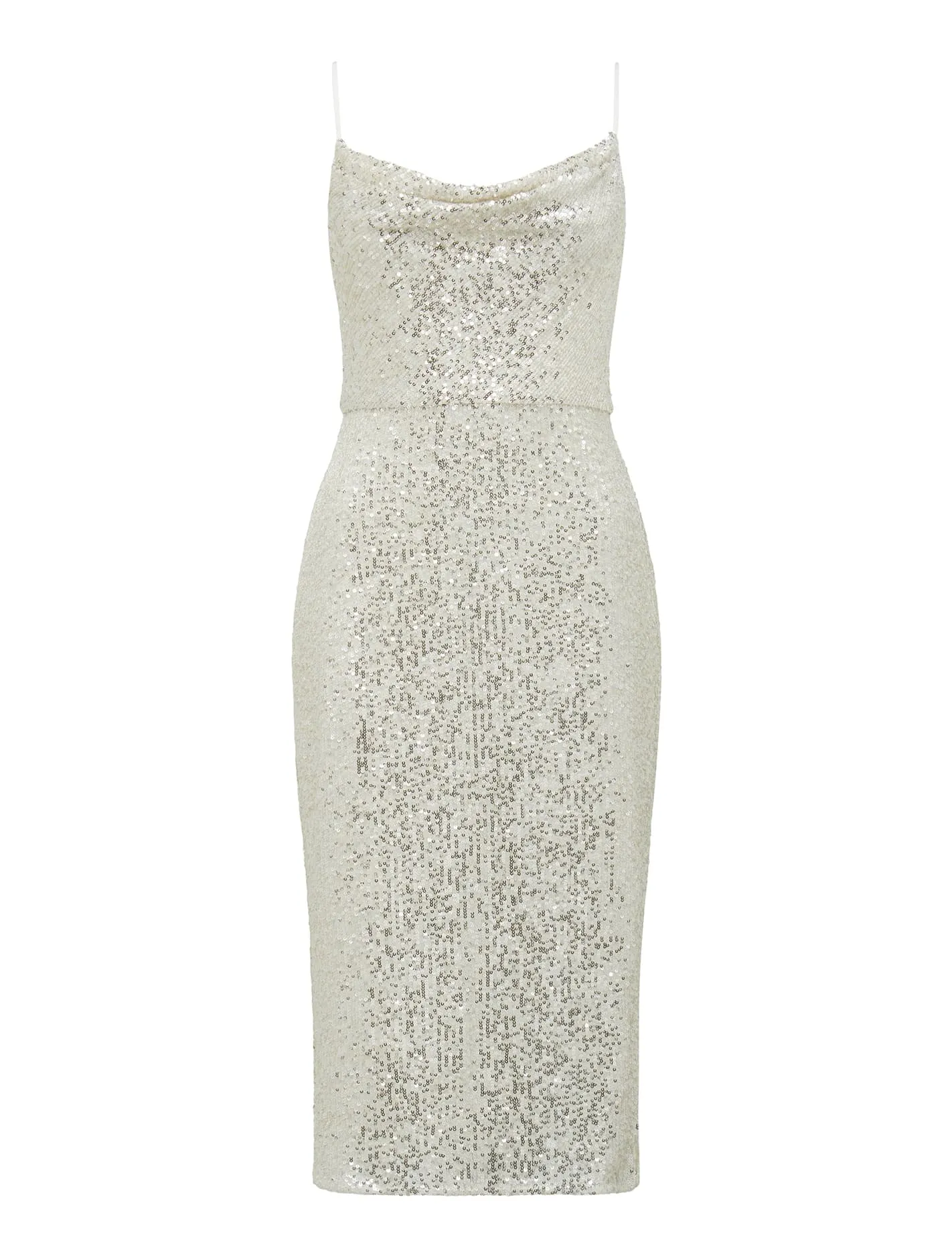 Danica Sequin Cowl Midi Dress
