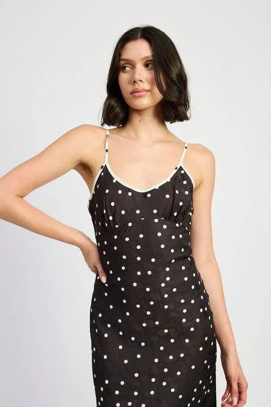 Emory Park Spaghetti Strap Polkadot Midi Dress