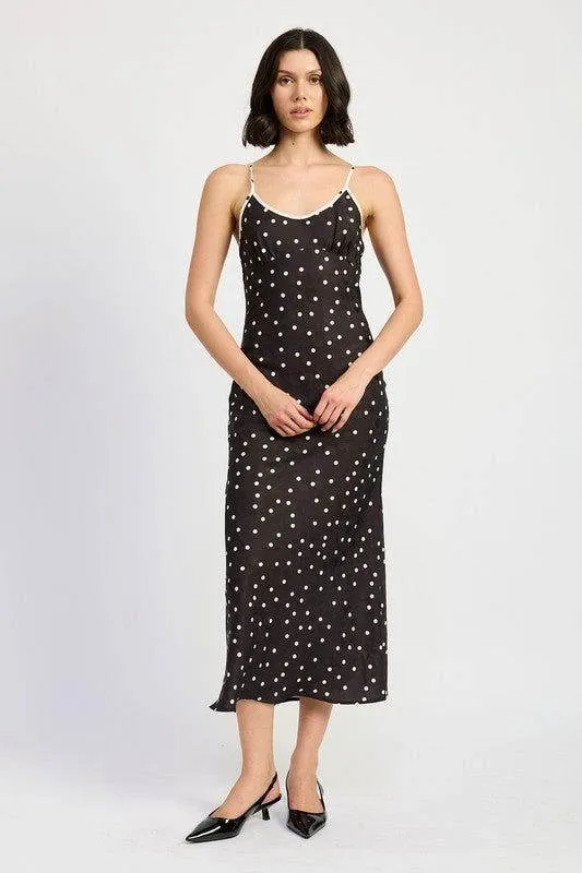 Emory Park Spaghetti Strap Polkadot Midi Dress