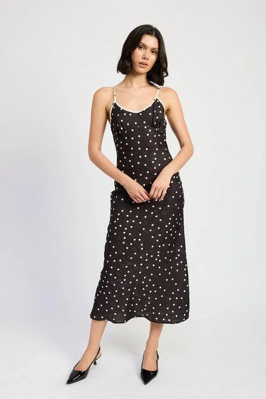 Emory Park Spaghetti Strap Polkadot Midi Dress