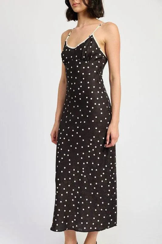 Emory Park Spaghetti Strap Polkadot Midi Dress