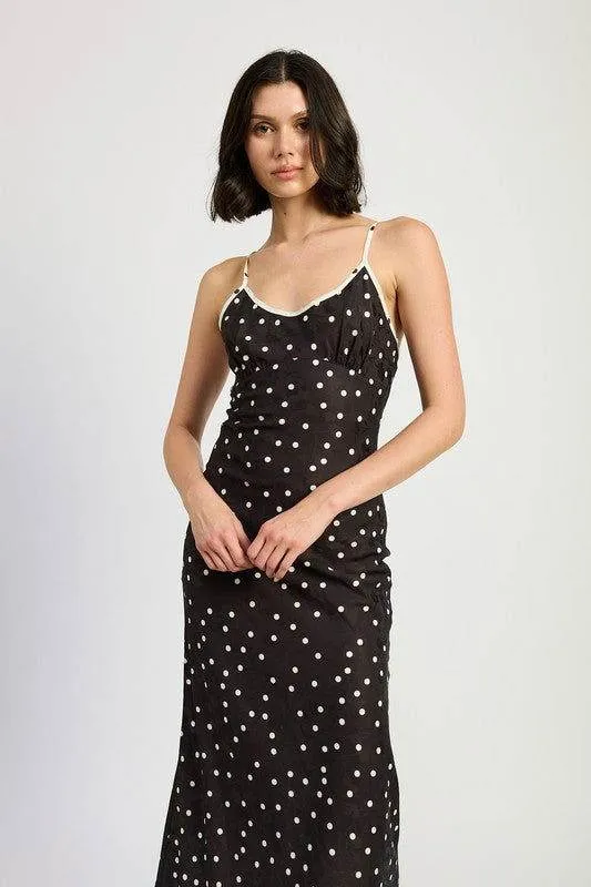 Emory Park Spaghetti Strap Polkadot Midi Dress