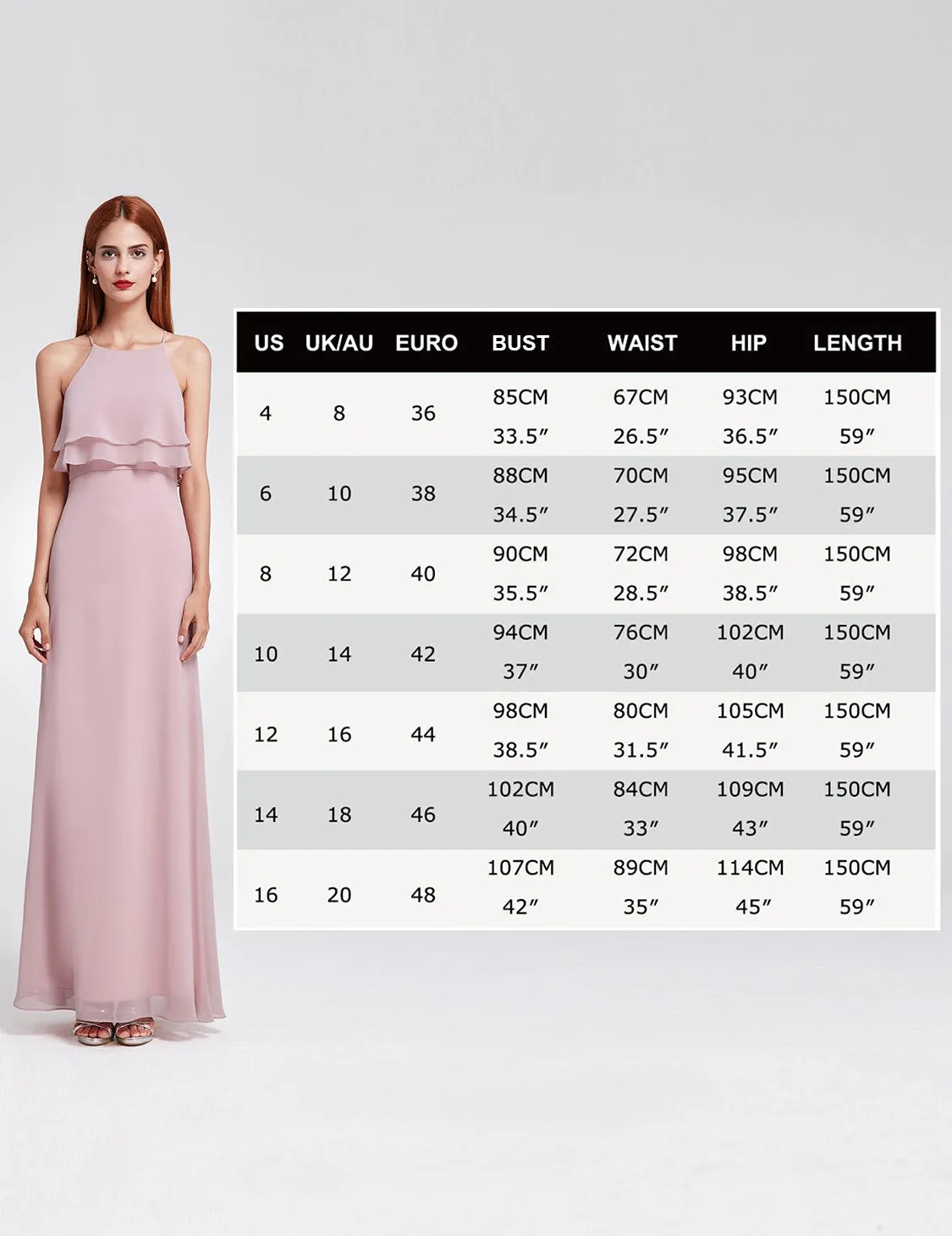 Ever-Pretty Mauve Ruffle Spaghetti Strap Bridesmaid Dress EP07137