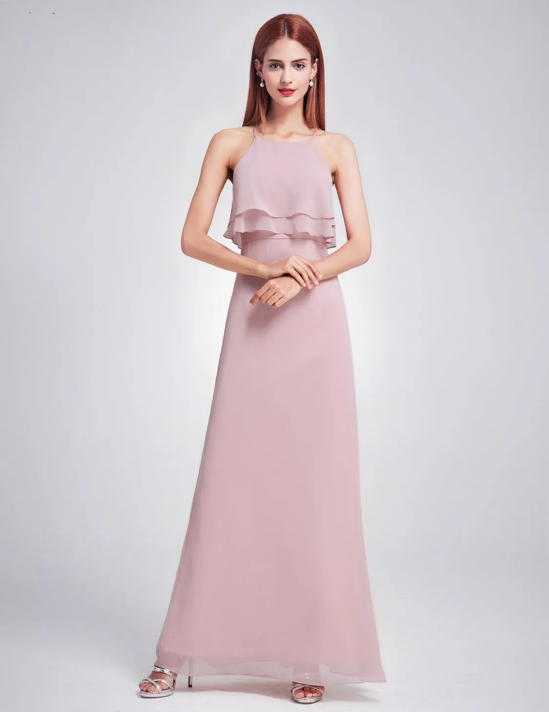 Ever-Pretty Mauve Ruffle Spaghetti Strap Bridesmaid Dress EP07137