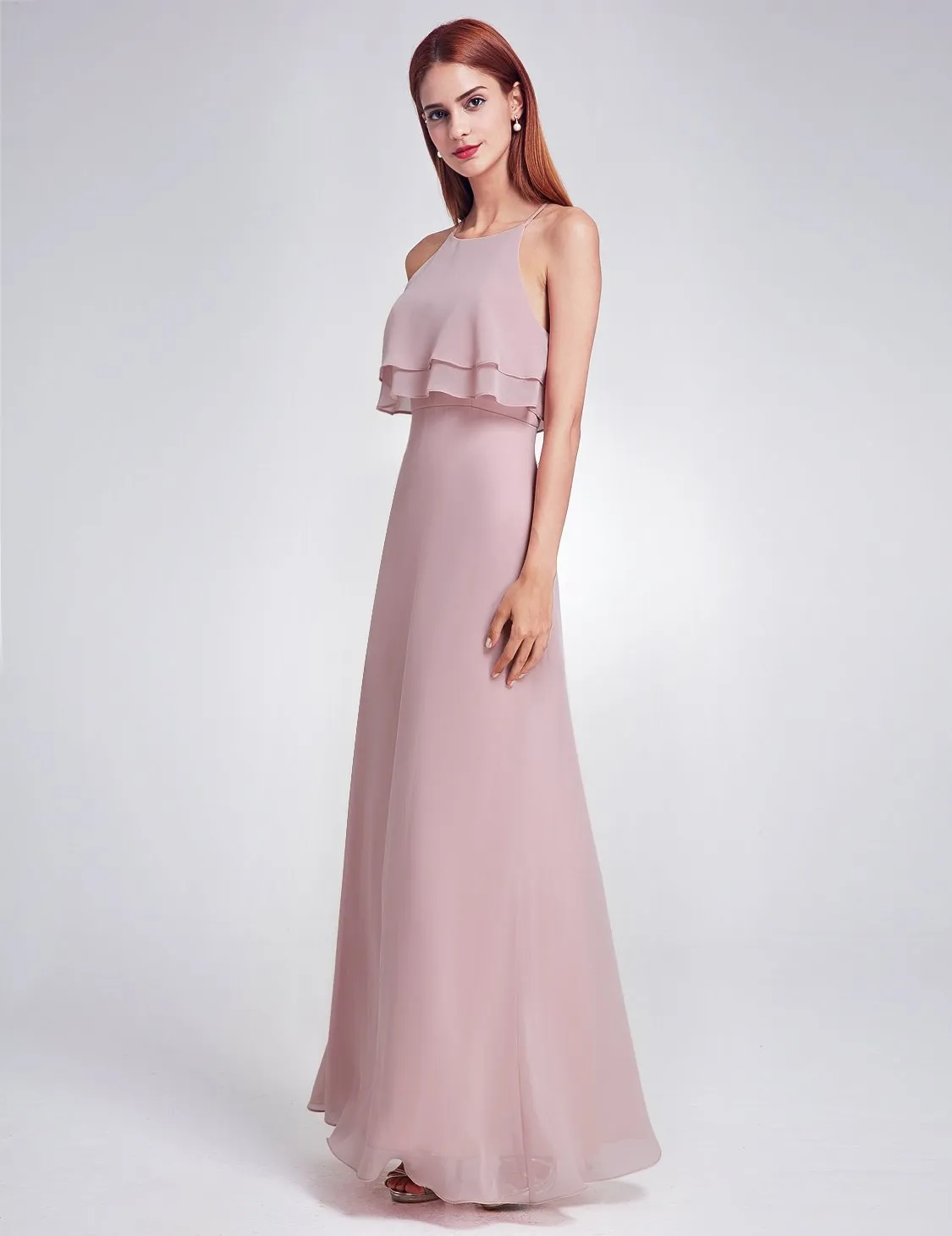Ever-Pretty Mauve Ruffle Spaghetti Strap Bridesmaid Dress EP07137