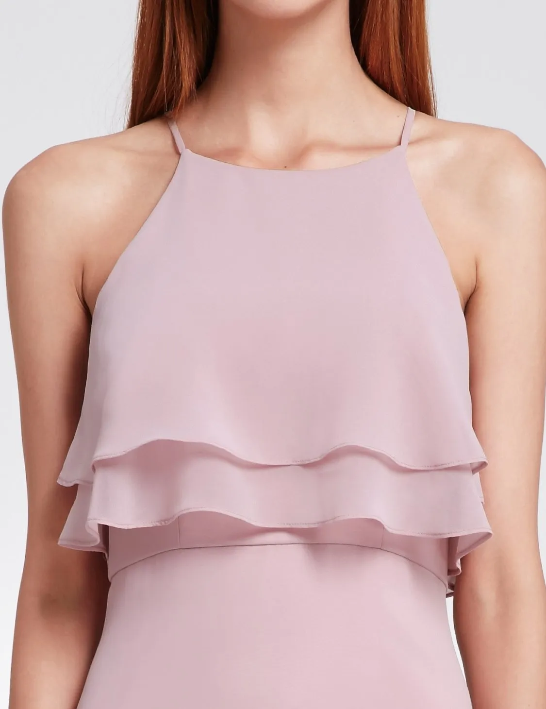 Ever-Pretty Mauve Ruffle Spaghetti Strap Bridesmaid Dress EP07137