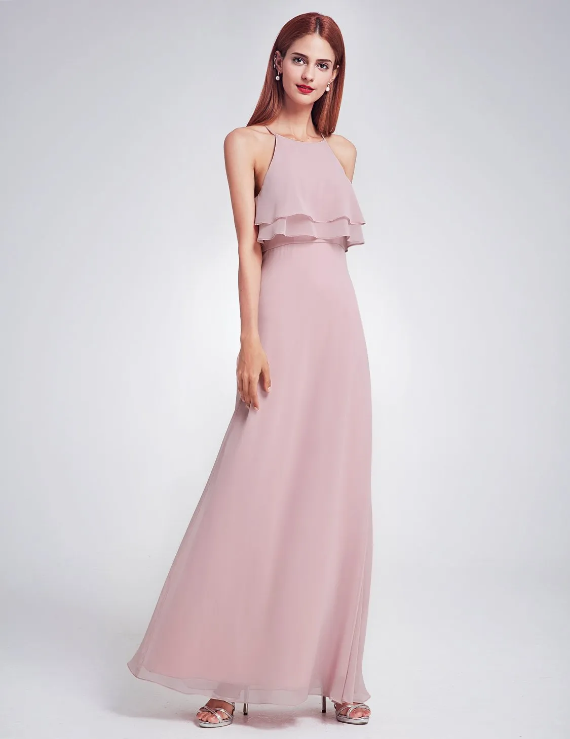 Ever-Pretty Mauve Ruffle Spaghetti Strap Bridesmaid Dress EP07137