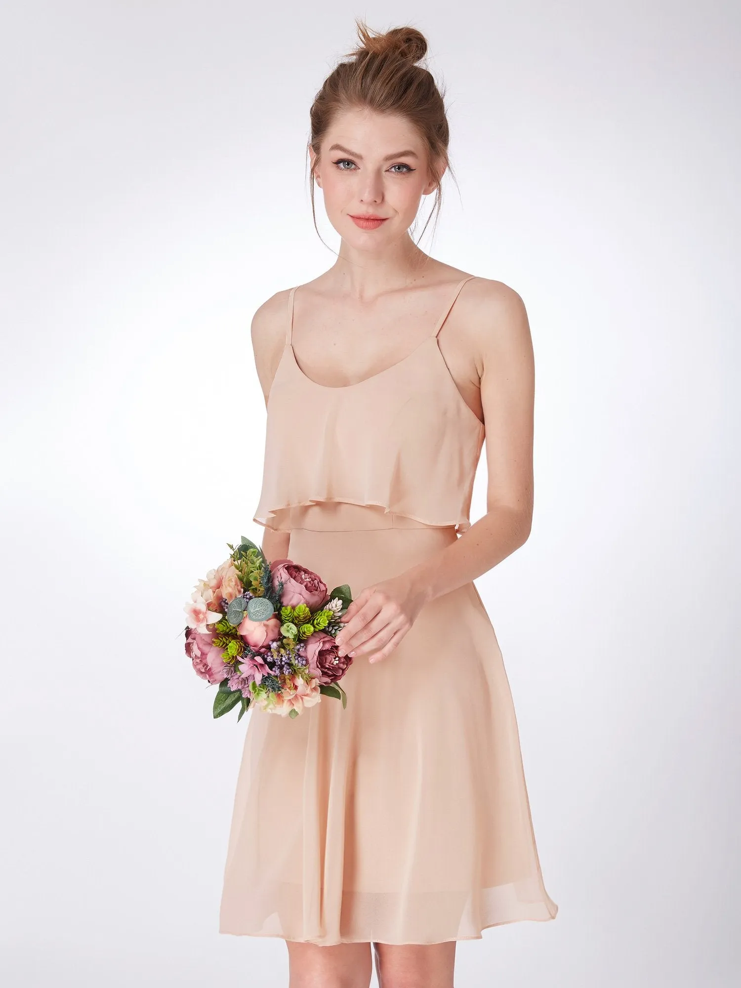 Ever-Pretty Women Fashion Spaghetti Straps Short Bridesmaid Dresses EP04052