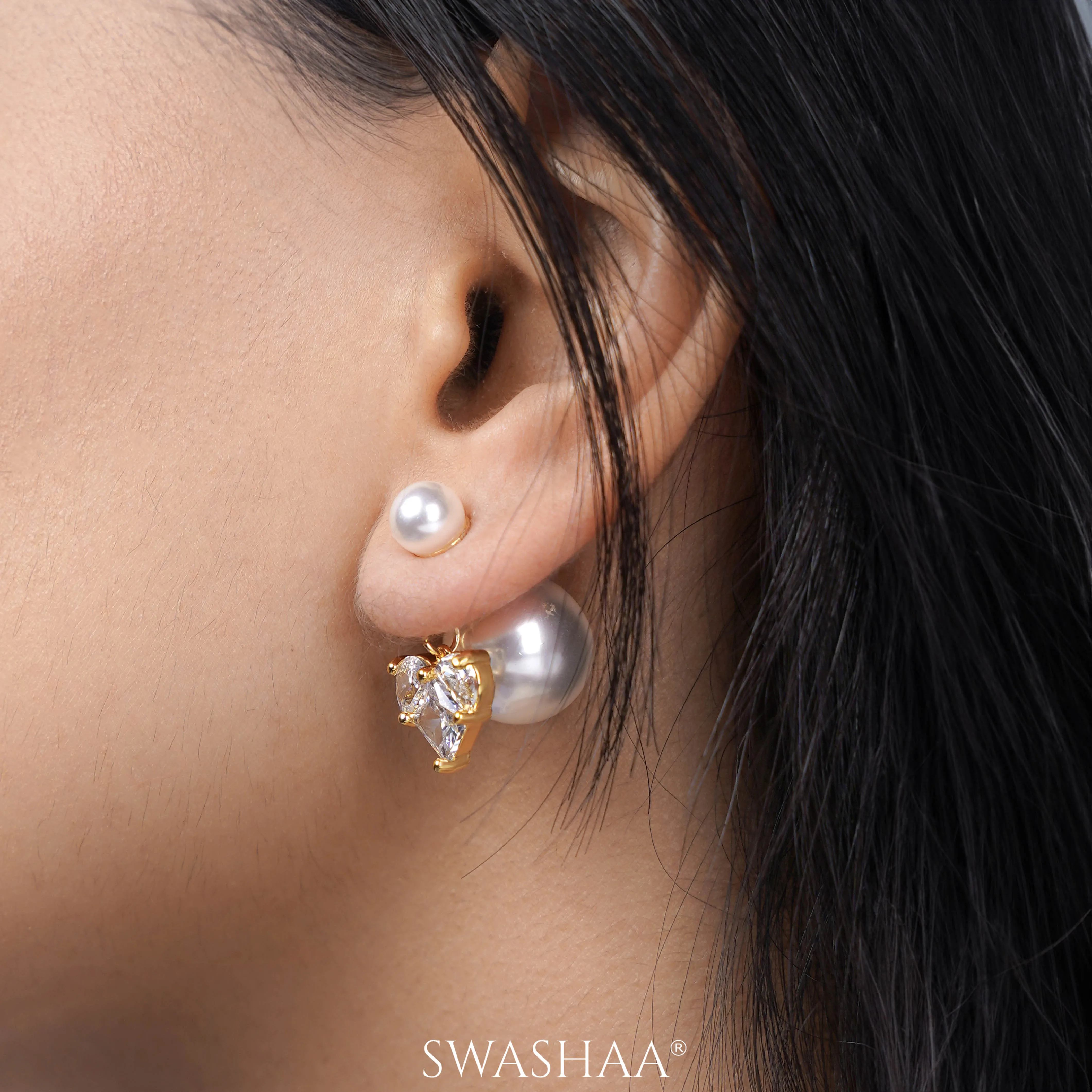 Fiora Pearl 18K Gold Plated Earrings