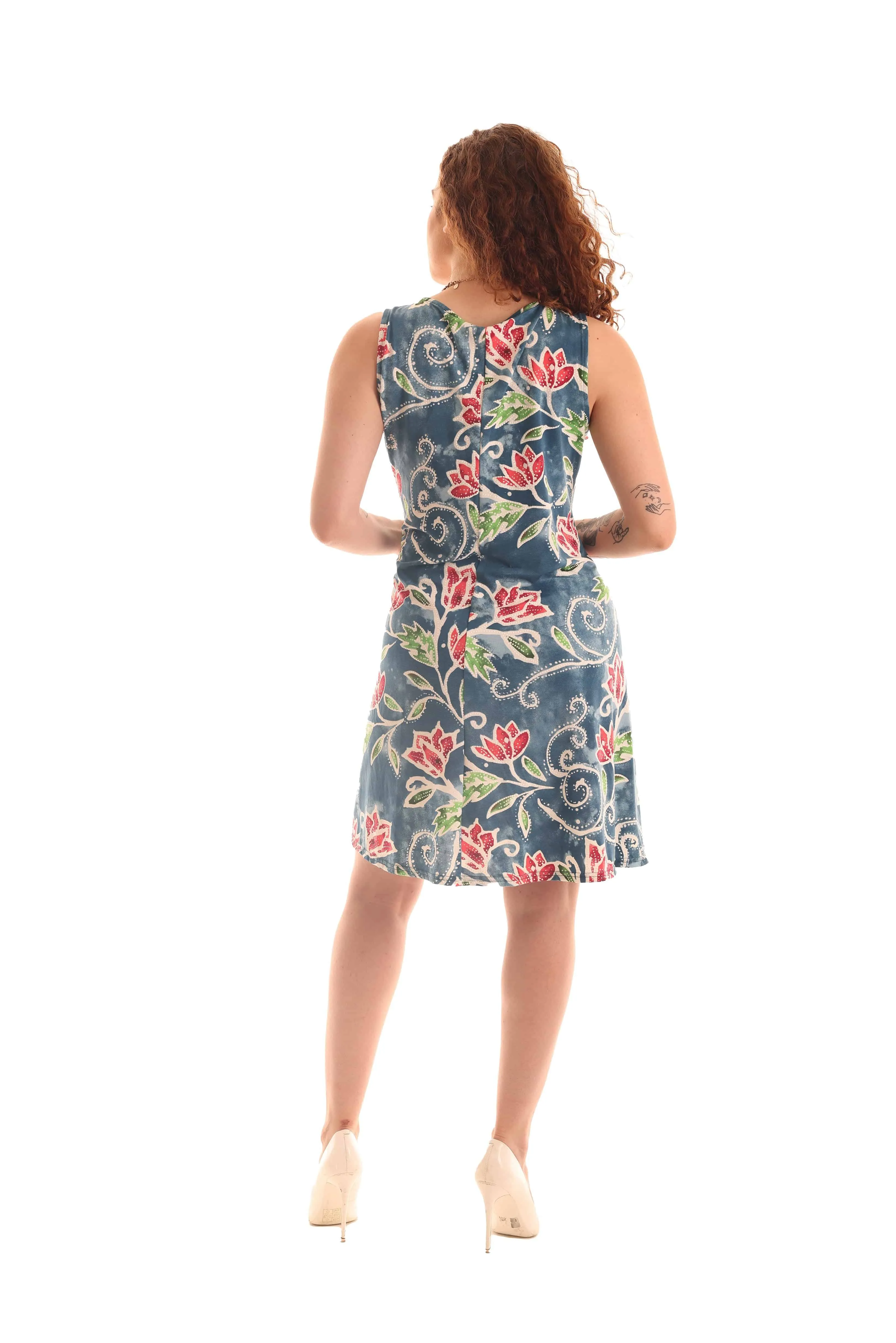 Floral Sleeveless  Dress Women-Plus