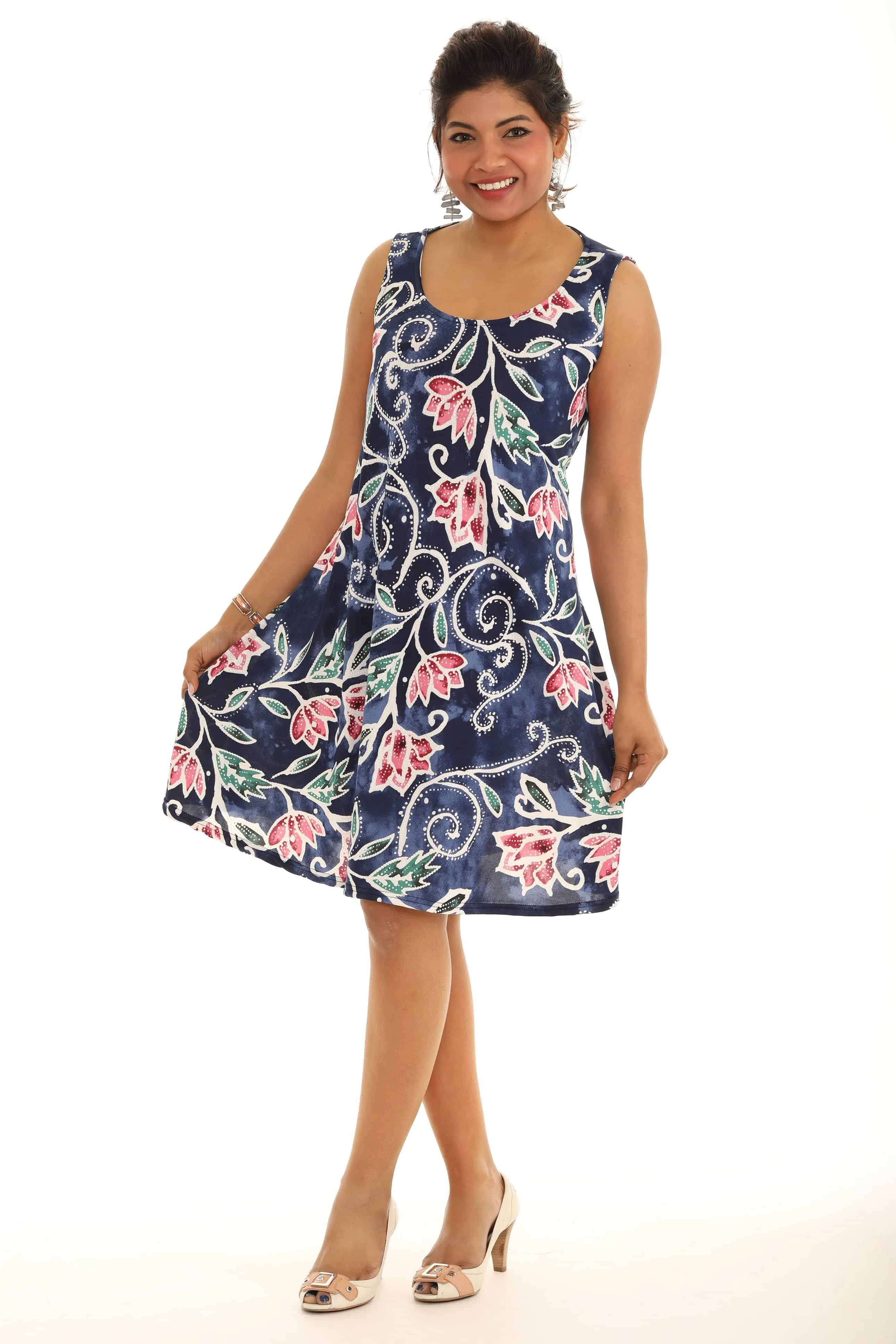 Floral Sleeveless  Dress Women-Plus