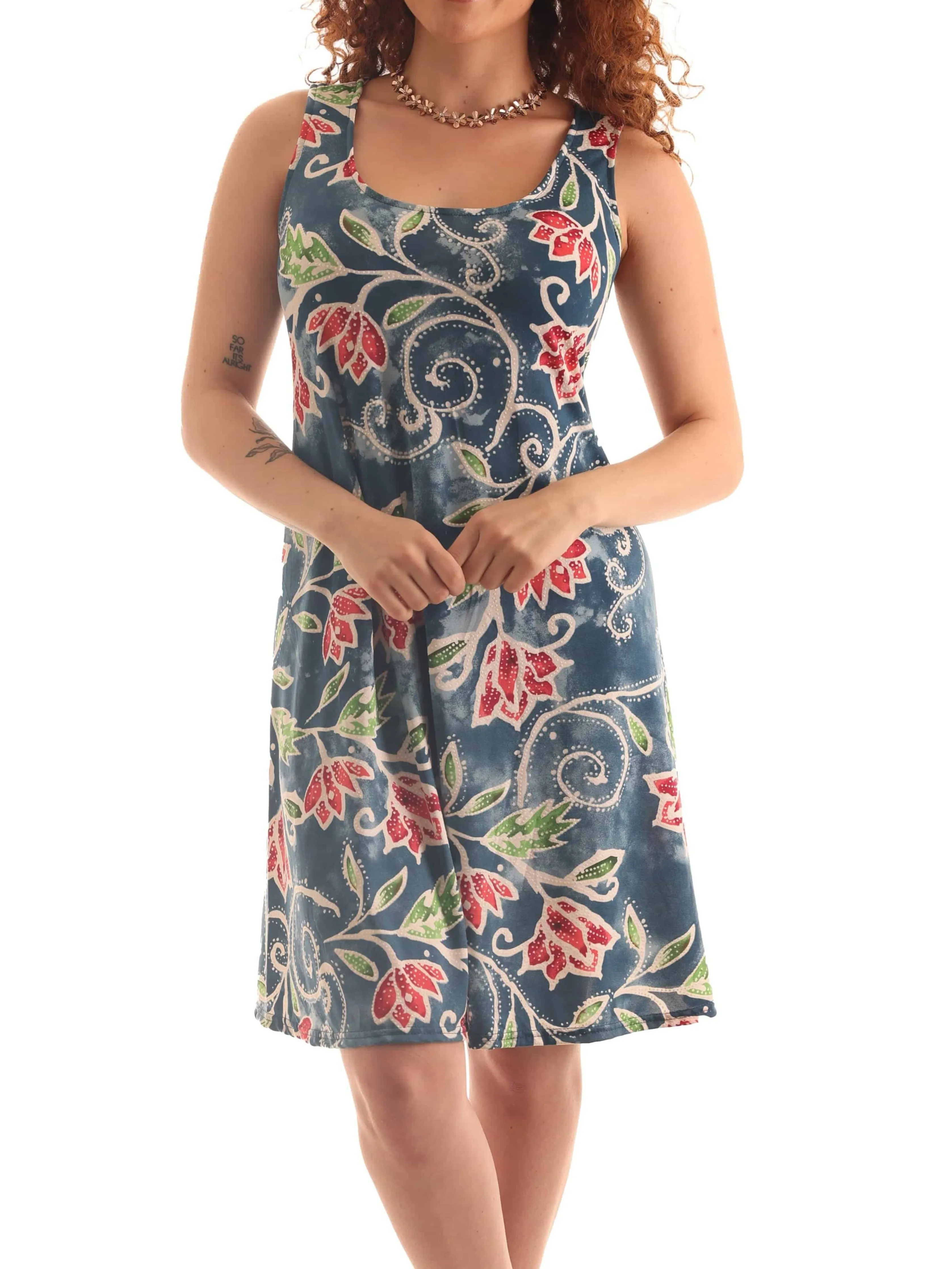 Floral Sleeveless  Dress Women-Plus
