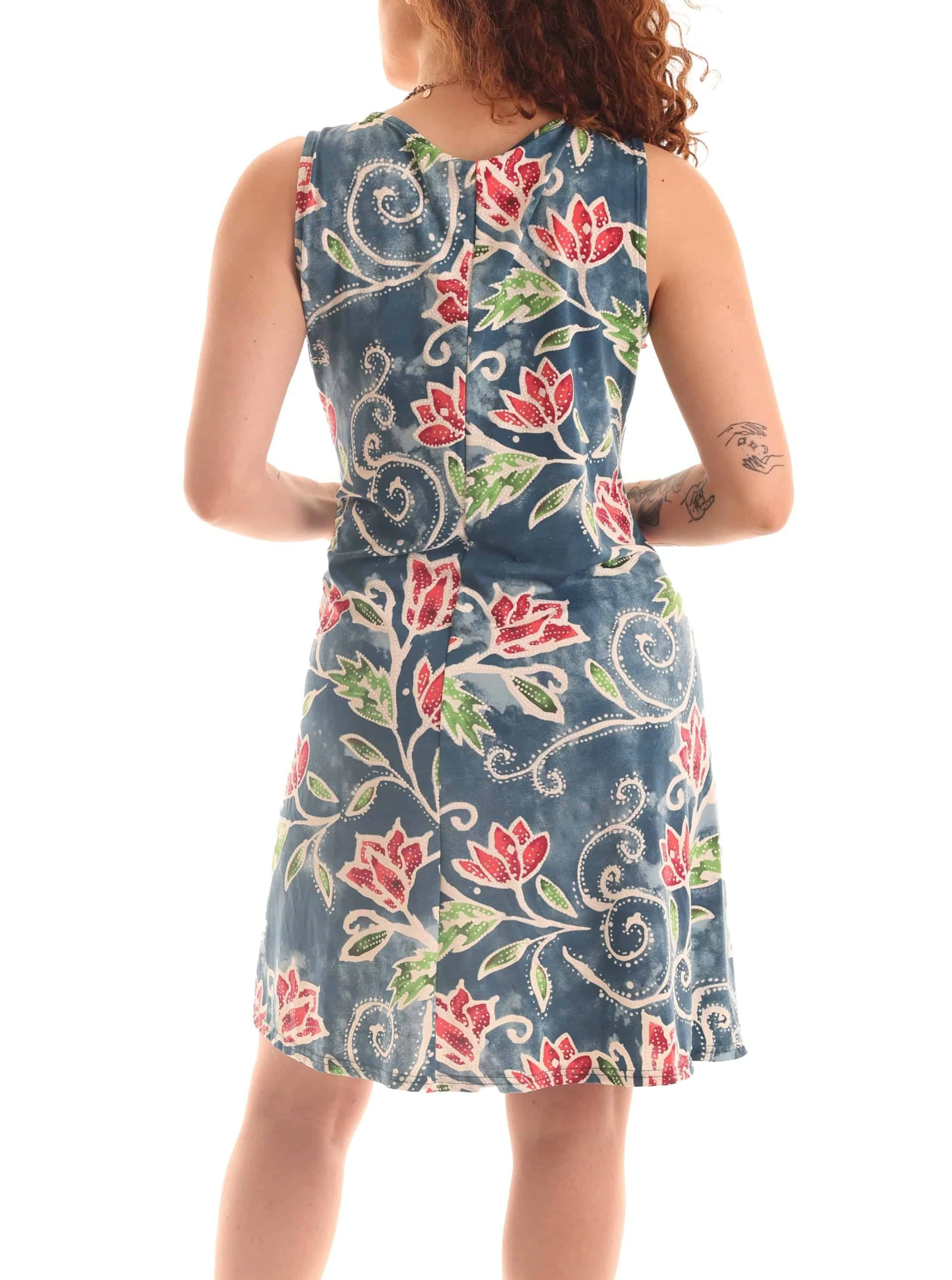 Floral Sleeveless  Dress Women-Plus