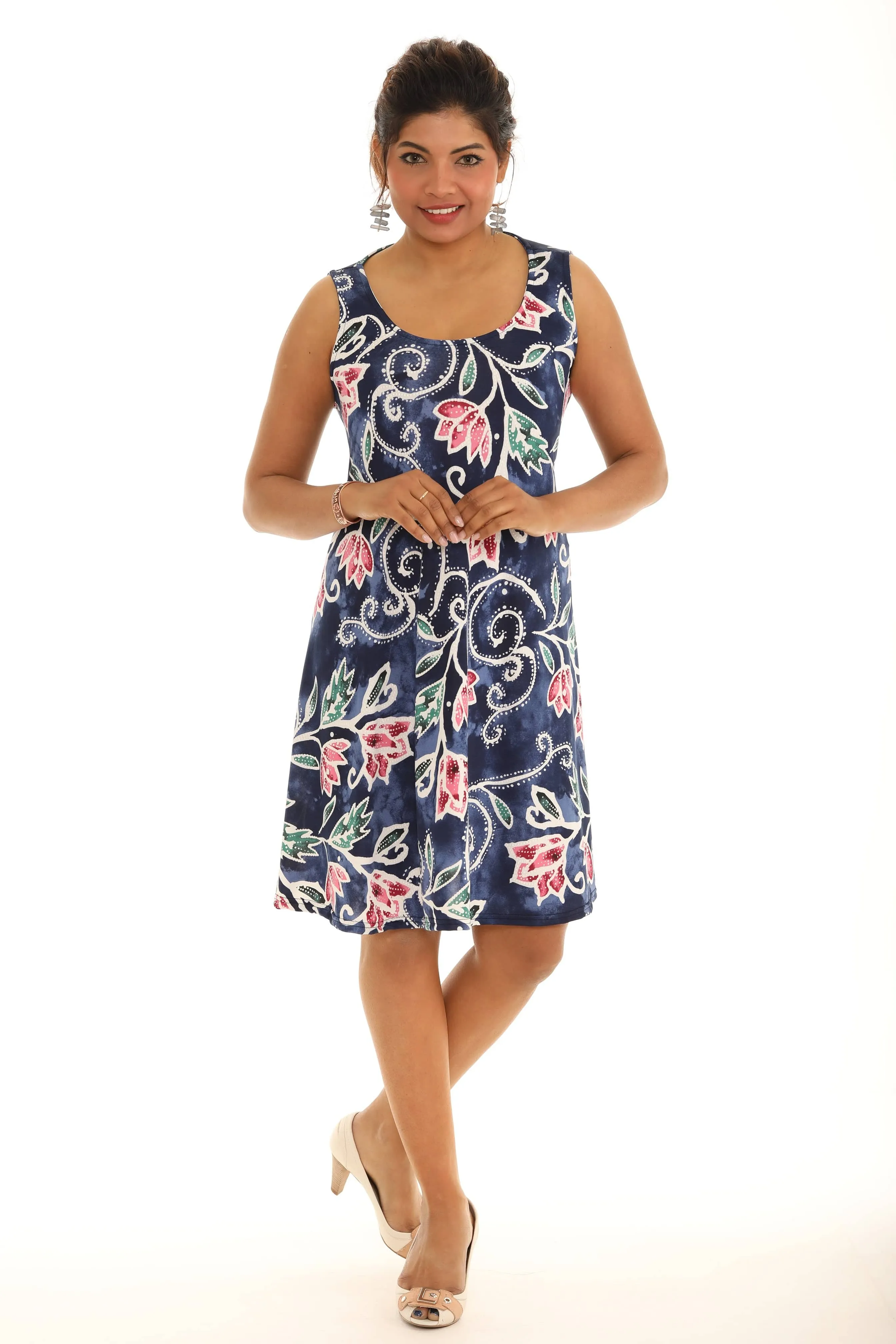 Floral Sleeveless  Dress Women-Plus