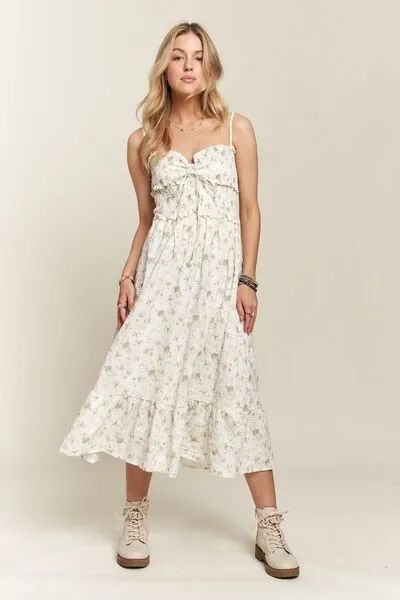 Floral Sweetheart Neck Cami Dress