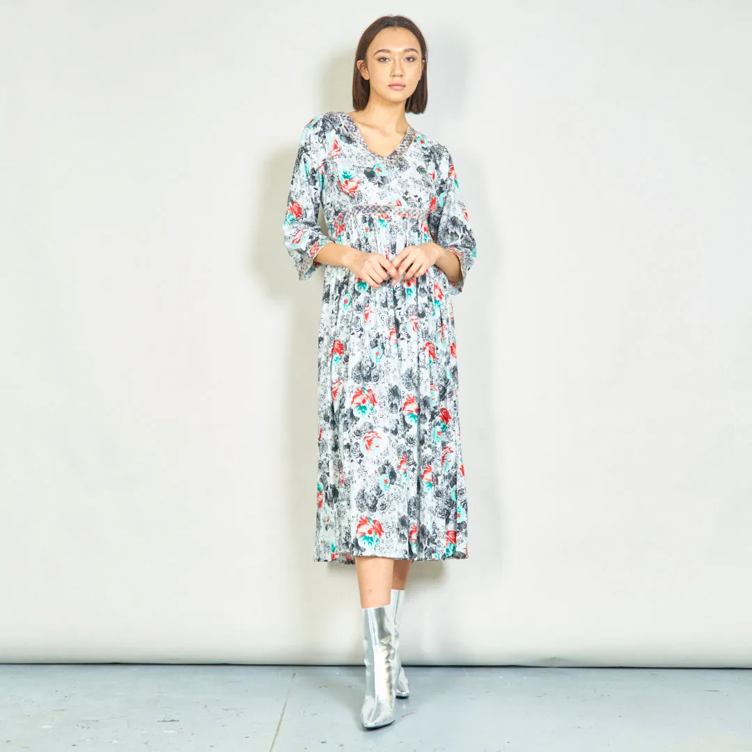 Floral V-neck maxi dress wholesale