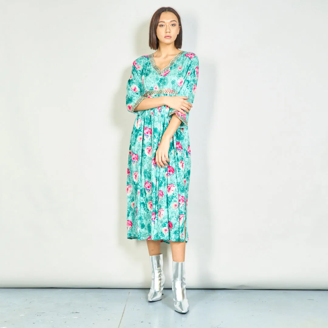 Floral V-neck maxi dress wholesale