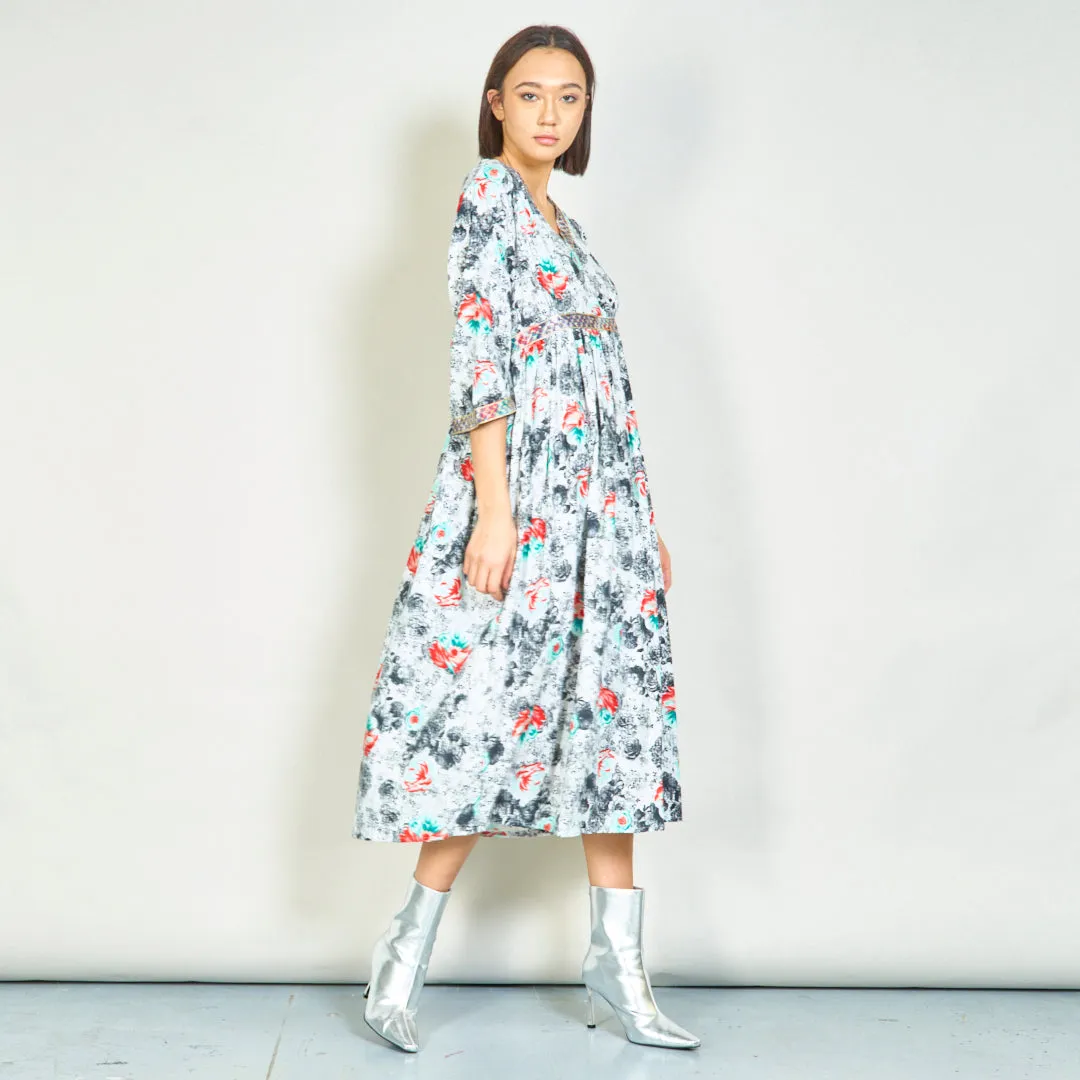 Floral V-neck maxi dress wholesale