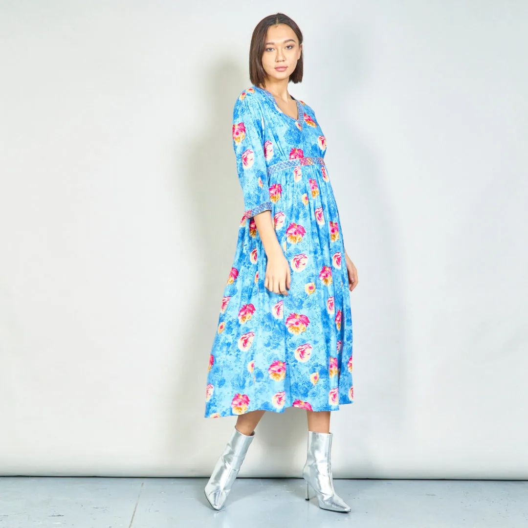 Floral V-neck maxi dress wholesale