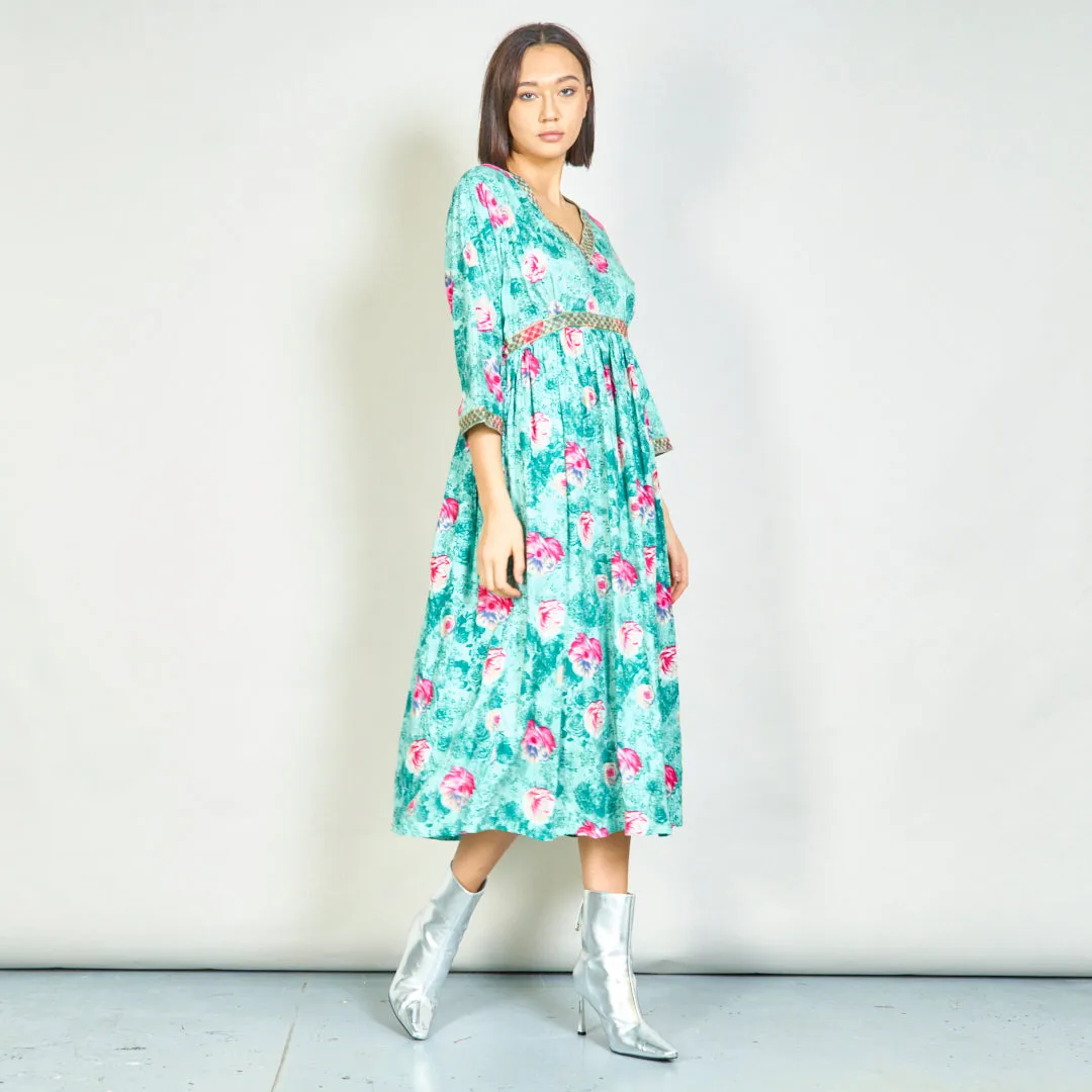 Floral V-neck maxi dress wholesale