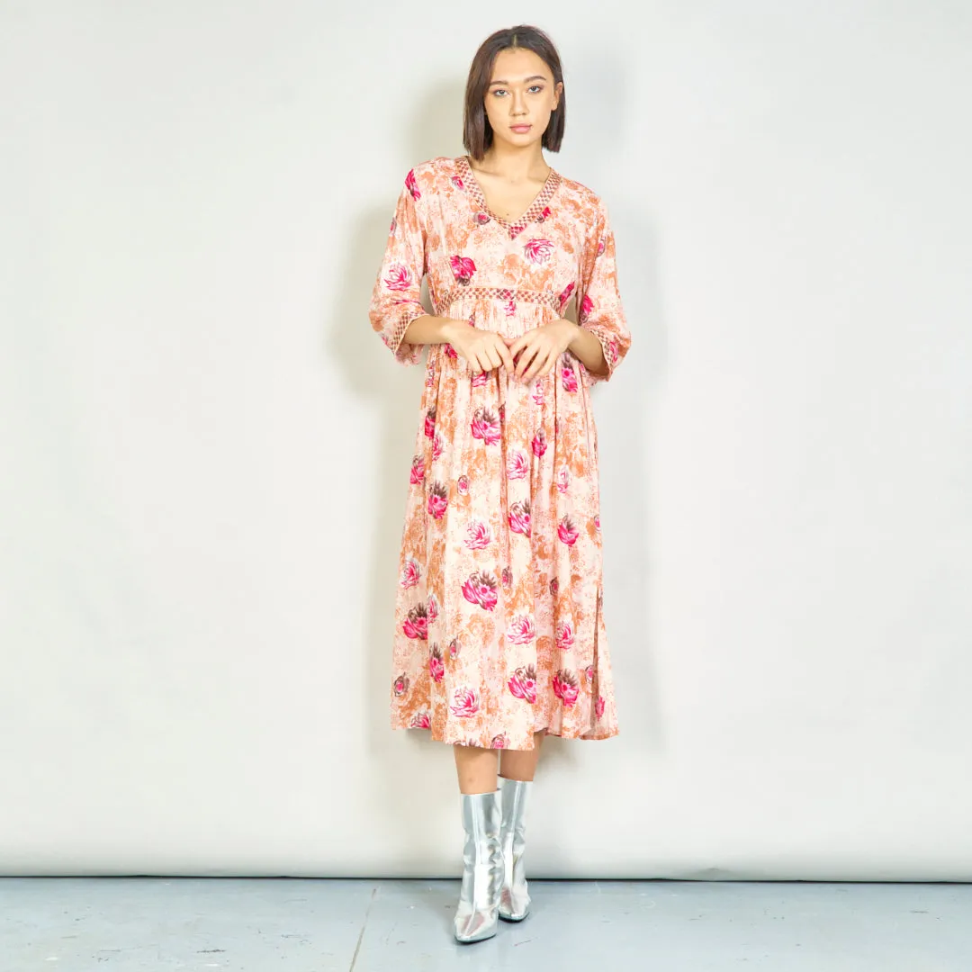 Floral V-neck maxi dress wholesale