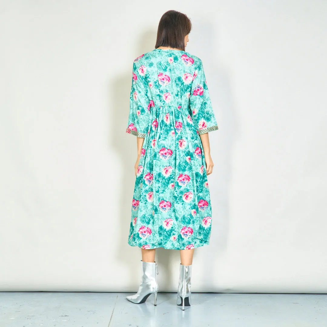 Floral V-neck maxi dress wholesale