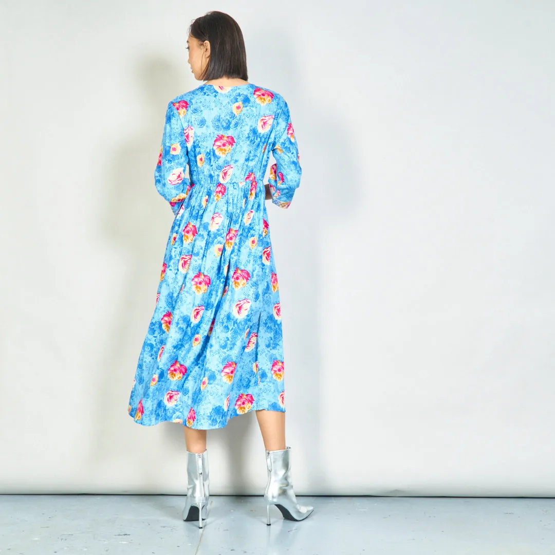Floral V-neck maxi dress wholesale